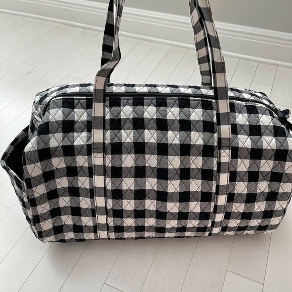 NWT vera bradley large duffel pearl buffalo check - Picture 2 of 9